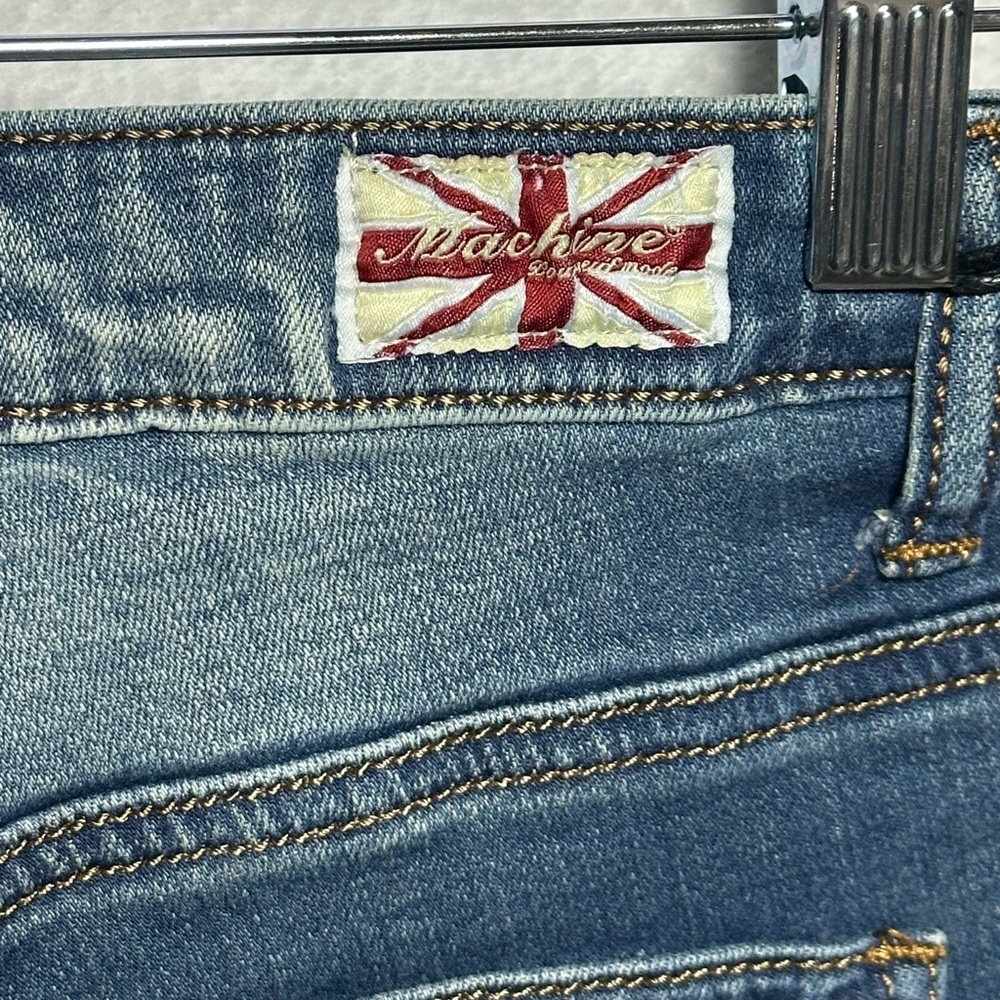 Machine Distressed Denim Jean Shorts - Picture 5 of 7